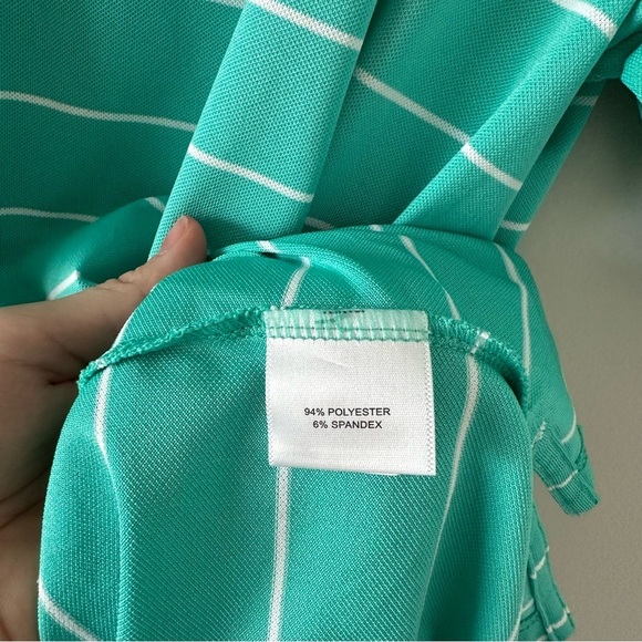 Peter Millar Summer Comfort Men’s Golf Polo Green Striped Stretch Wicking XL - Picture 5 of 9